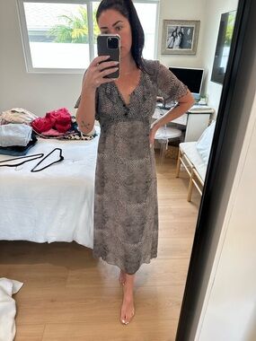 Stone Cold Fox Black and White Printed Midi Dress